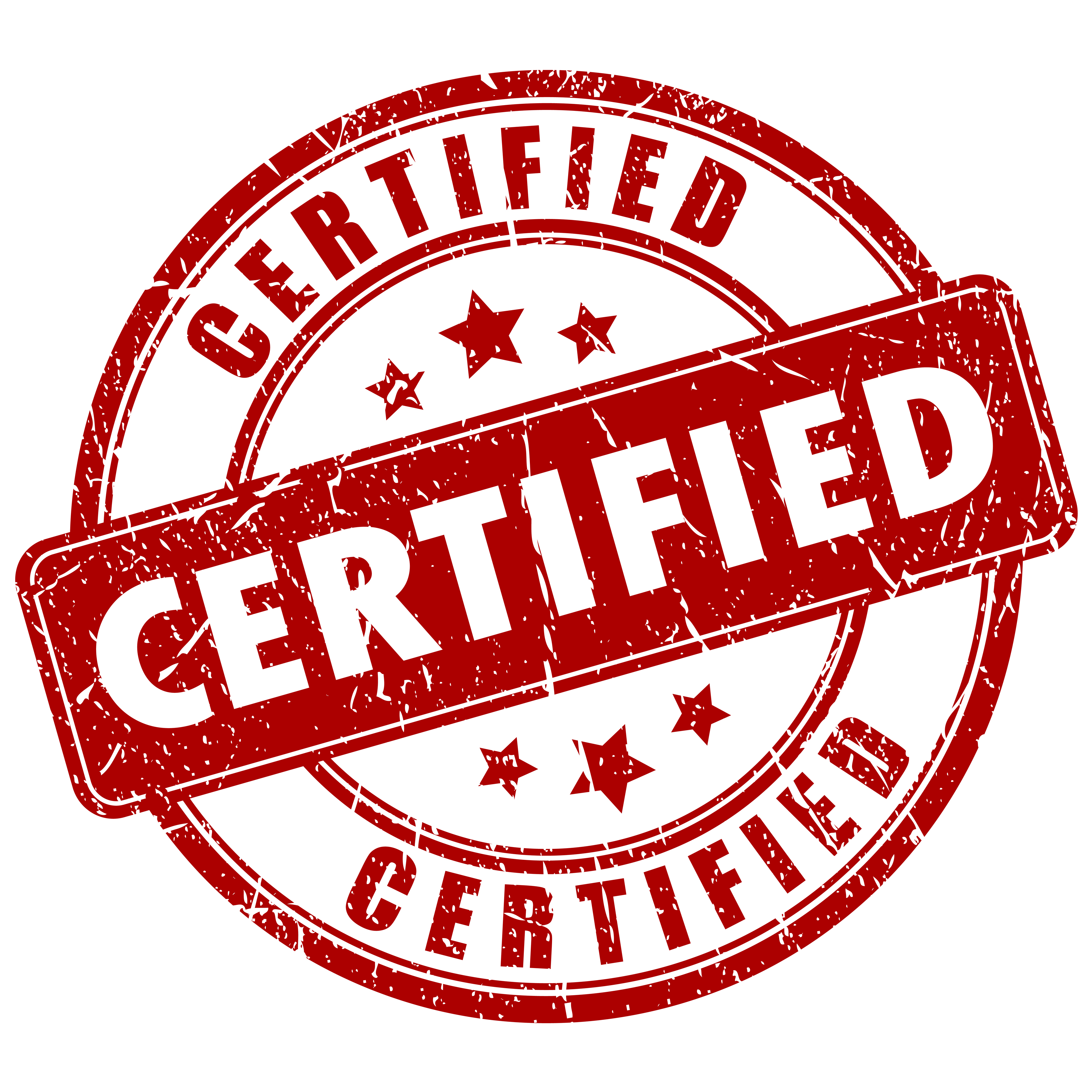 Red certification stamp
