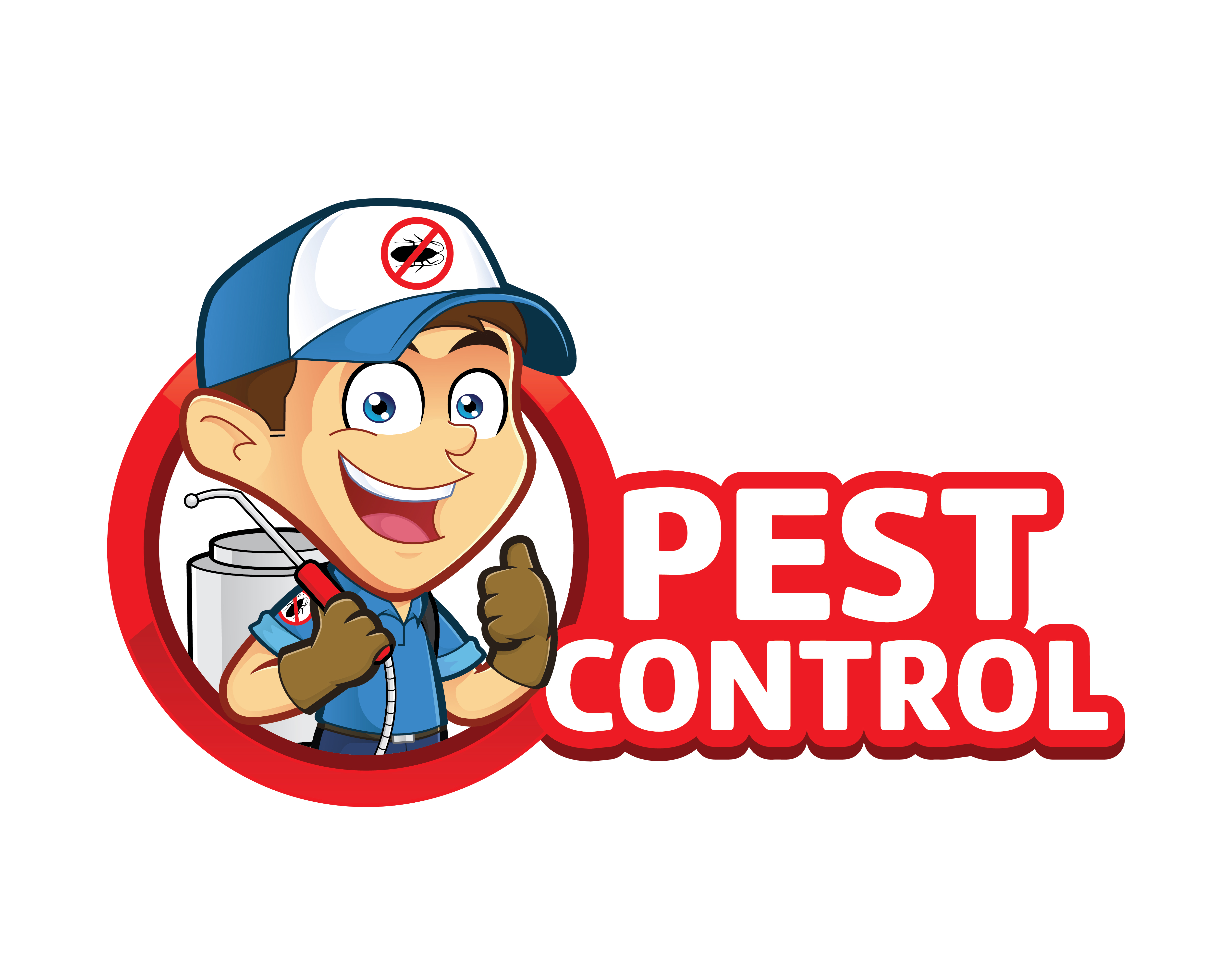 Pest Control Cartoon Man Giving Thumbs Up